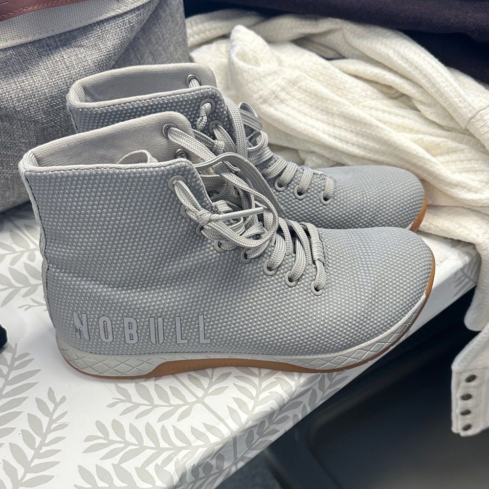 NOBULL OUTWORK Light Gray High-Top Trainer Shoes W 8.5 M 7